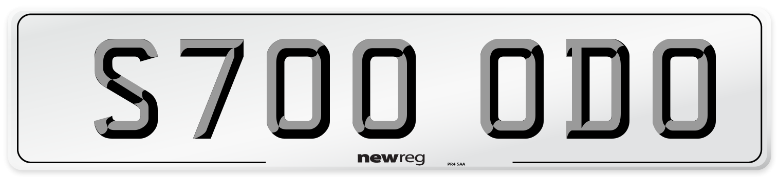 S700 ODO Number Plate from New Reg